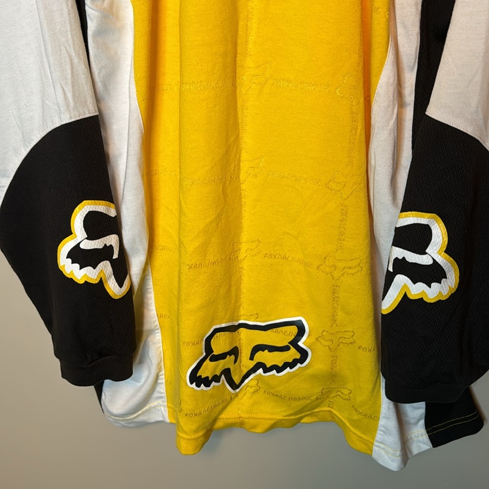 Vintage Fox Racing Motocross Long Sleeve Yellow & Black Jersey Shirt Size XL - Picture 5 of 7